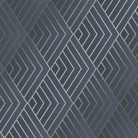 I Love Wallpaper Chevron Geometric Wallpaper Navy Gold