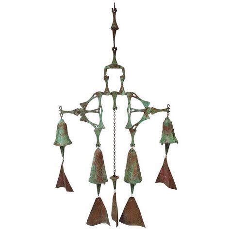 Large Cast Bronze 4 Bell Wind Chime Windbell By Paolo Soleri For Arcosoanti Wind Chimes Cast