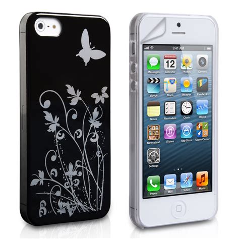 Yousave Iphone 5 5s Floral Case Black Mobile Madh