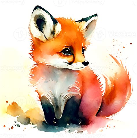 Watercolor Fox Portrait Ai Generative 27435964 Png