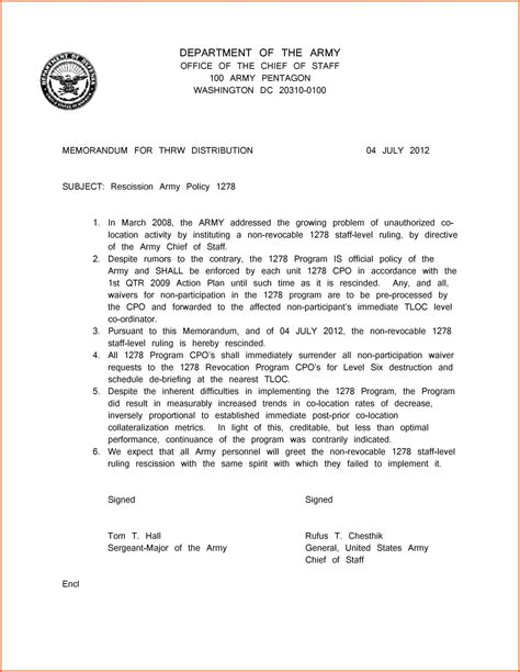 Army Memo Template Word