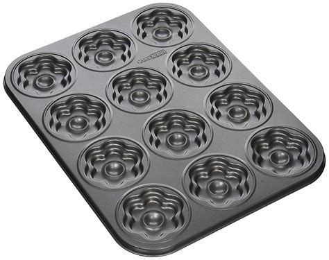 buy cake boss 59407 novelty nonstick bakeware 12 cup flower molded cookie panand gray online at