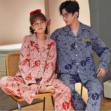 Cartoon Pijama Couple Matching Cartoon Pyjamas Couple Pajama Set Anime Couple Pajama Sets