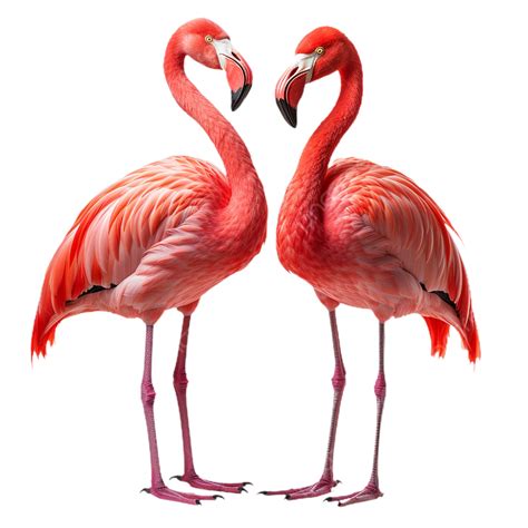 Pink Pair Flamingo Bird Isolated On Transparent Background Flamingo