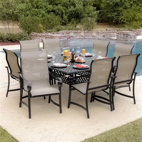 La Salle 9 Piece Sling Patio Dining Set With Square Table By Lakeview