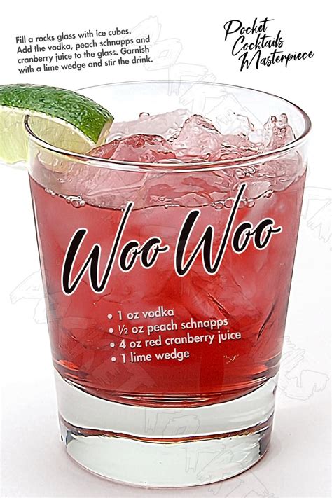 Woo Woo Cocktail Poster Drink By Pop Cocktails Etsy Canada Mixed Drinks Alcohol Drinks