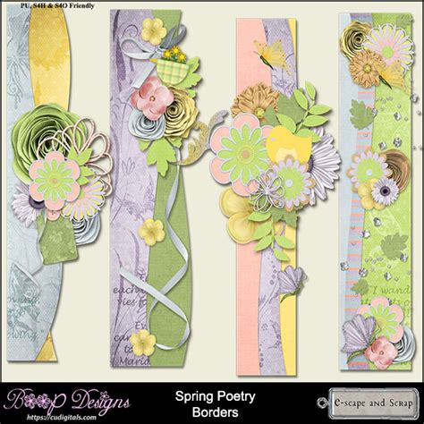Spring Poetry Borders By Boop Designs Spring Poetry Borders By Boop
