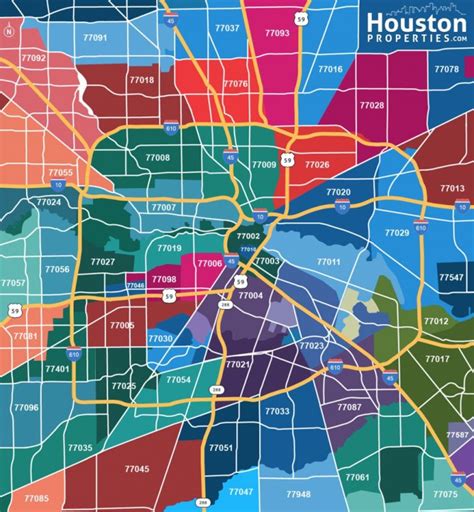 2019 Update Houston Texas Zip Code Map Houstonproperties With