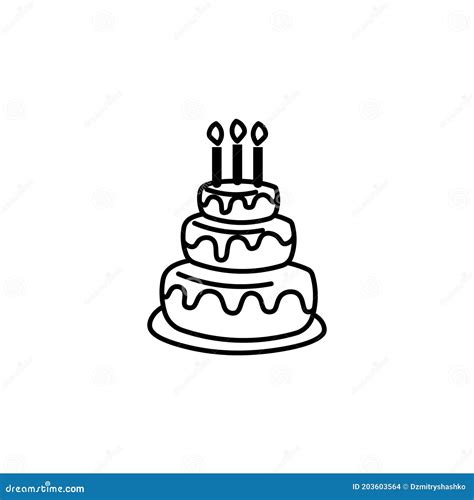 Cake Outline Cartoon Vector 20699647