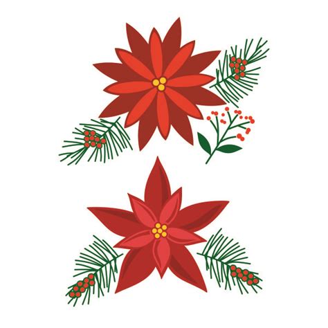 Poinsettia Flower Christmas Tree Cuttable Design Apex Embroidery
