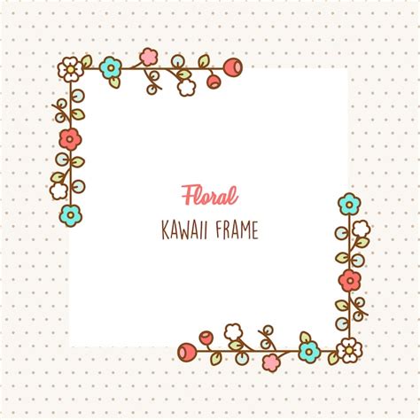 Premium Vector Cute Kawaii Floral Frame