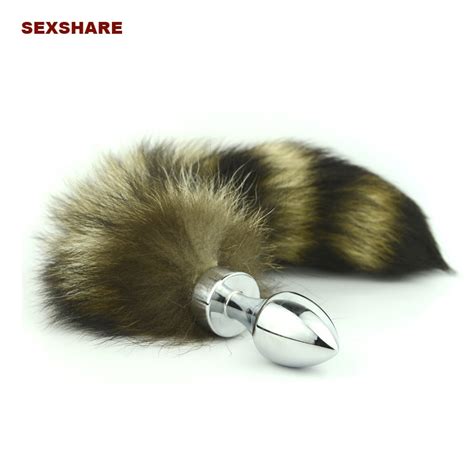 Faux Fox Tail Silver Anal Plug Stainless Steel Butt Plug Cat Tail Anal