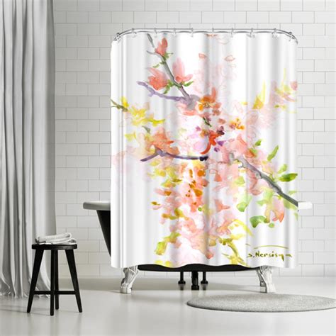 Americanflat 71 X 74 Shower Curtain Cherry Blossom Sakura By Suren