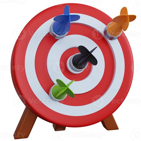 3d Rendering Red Target With Four Darts Isolated 11153398 Png