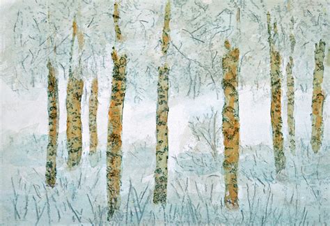 Winter Birch Trees Painting By Gary R Caldwell Fine Art America