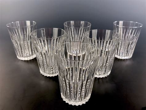 Antique American Brilliant Cut Glass Tumblers Beaded Prism Cutting Set Of 6 Abp