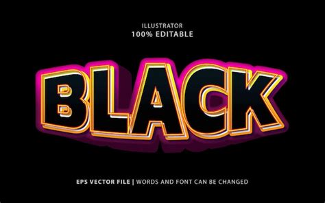 Premium Vector Black Editable Text Effect Template Glossy Texture