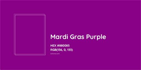 Mardi Gras Purple Complementary Or Opposite Color Name And Code