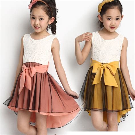 Summer Chiffon Vest Korean Lace Veil Children Princess Girls Dress Kids