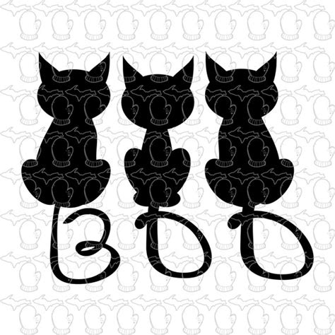 Cute Black Cats Halloween Svg File Pdf File Vector Art Etsy