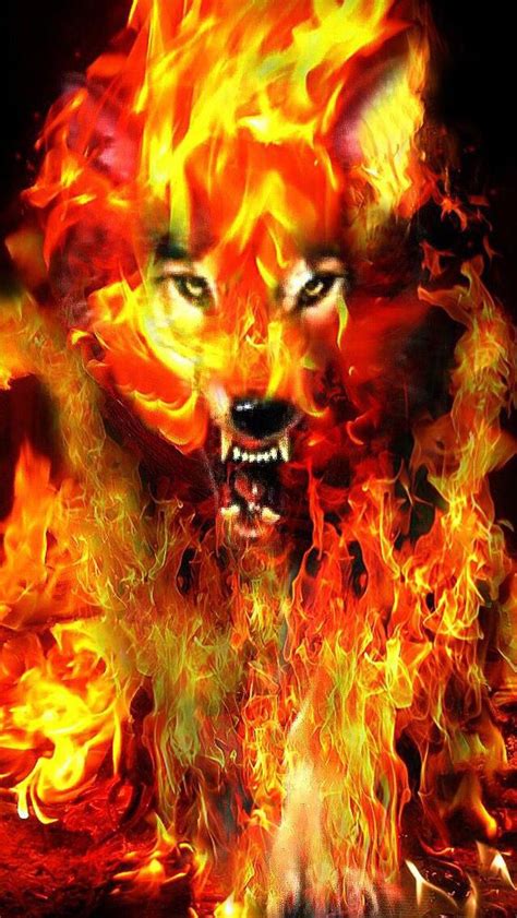 Fire Wolf Weird Creatures Fantasy Creatures Mythical Creatures Lobo