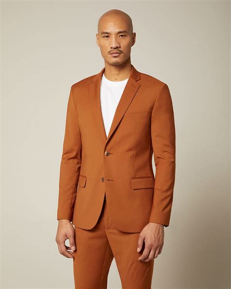 Slim Fit Burnt Orange Suit Blazer Rwandco