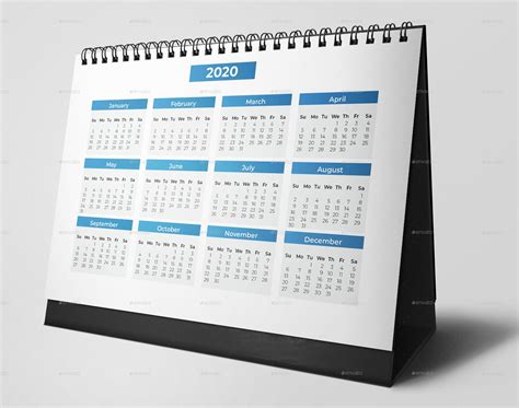Template Kalender Meja 2020 Psd Contoh Gambar Template