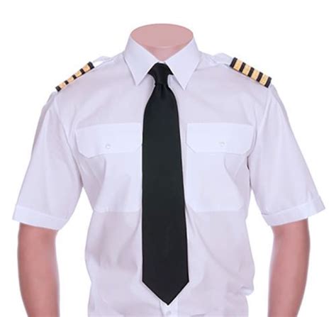 Mens Pilot Shirt Short Long Sleeve Security Guard Doorman Uniform White