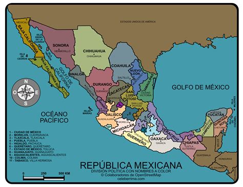 Mapa República Mexicana con nombres y división política para imprimir Celebérrima com