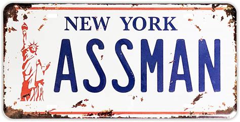 Embossed Vintage Prop Number Tag Assman Vanity License Plate Seinfeld Cosmo