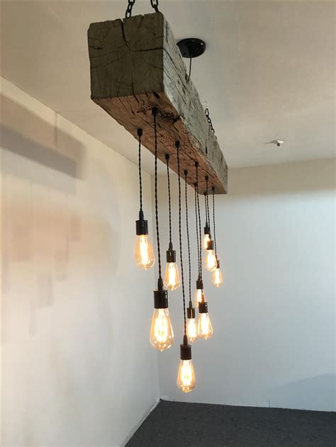 Hand Made Reclaimed Barn Beam Chandelier By 7m Woodworking