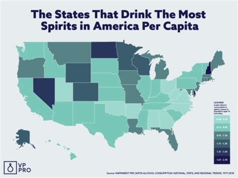 The States That Drink The Most Spirits In America Map Vinepair