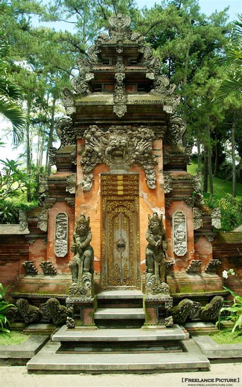 Entrance To Temple Hindu Temple Ubud Bali
