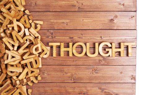 Word Thought Made With Wooden Letters Stock Photo Image Of Smooth