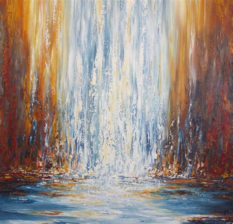 Blowing Rock Falls Abstract Waterfall Painting Liz W Fine Art