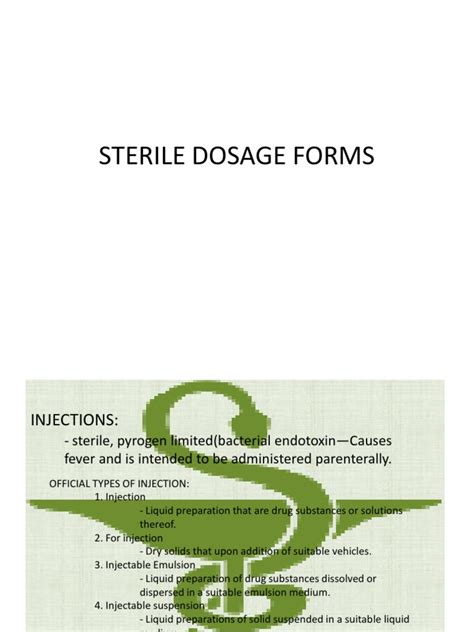 Sterile Dosage Forms Pdf