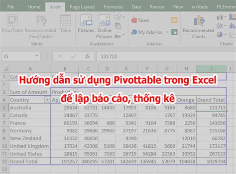 H Ng D N S D Ng Pivottable Trong Excel L P B O C O Th Ng K Cosy