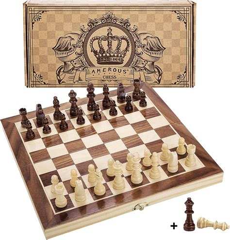 Amerous 12 X 12 Magnetic Wooden Chess Set For Adults And