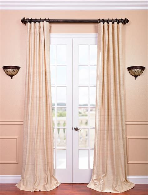 Cancun Sand Raw Silk Curtain Contemporary Curtains San Francisco