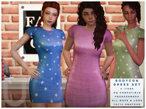Sims 4 Bodycon Dress Set Micat Game