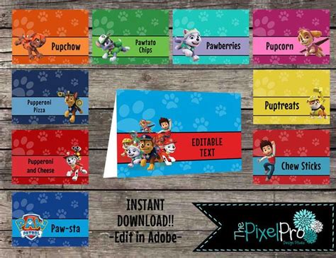 Free Printable Paw Patrol Food Label Ideas