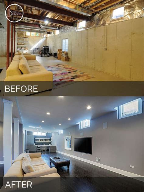 Before And After Pictures Of A Living Room Remodel In An Unfinished