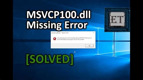 Solved How To Fix Msvcp Dll Missing Error In Windows Easy Fix Youtube