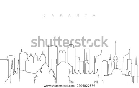 Outline Jakarta Skyline Trendy Template Jakarta Stock Vector Royalty