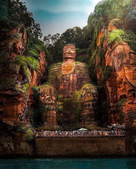 This Colossal Stone Statue Is The Leshan Giant Buddha And It Is 71