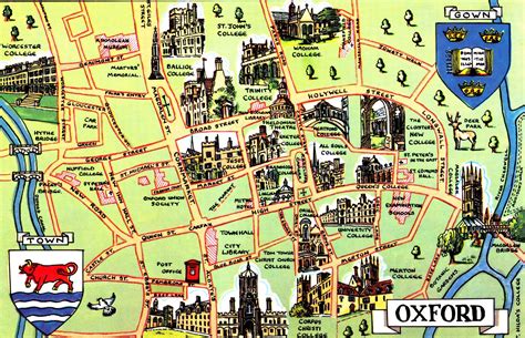 Colour Postcard Pciture Map Of Oxford On EBid United Kingdom 183581291