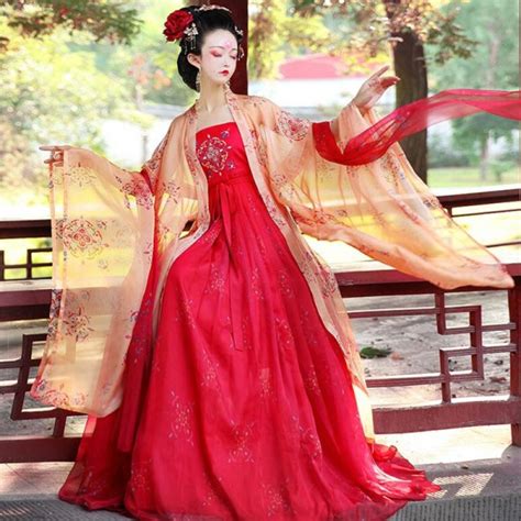 Women S Chinese Traditional Hanfu Tang Dynasty Empress Queen Cosplay Dress For Girls Stage