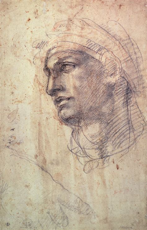 Study Of A Head By Michelangelo Buonarroti Michelangelo Michelangelo