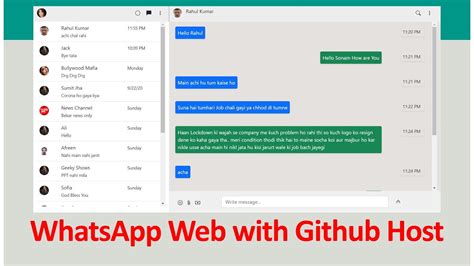 Whatsapp Web Clone Using Html Css Bootstrap With Free Github Host