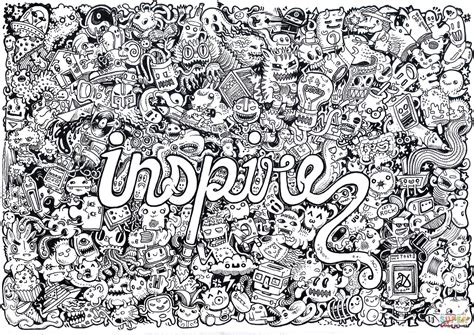 Doodle coloring pages to print. Inspire Doodle coloring page | Free Printable Coloring Pages